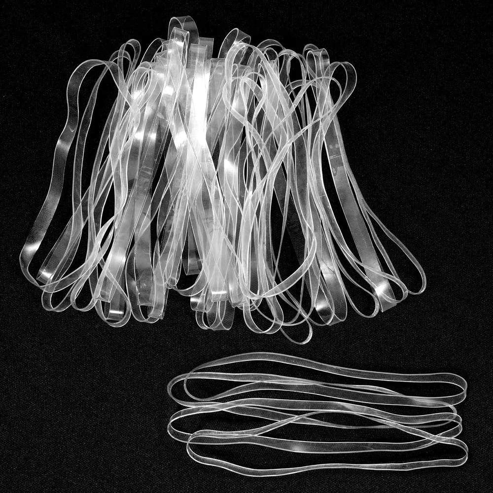 50 Pcs Clear Rubber Bands 200x5mm (Perimeter x Width) 200*5MM, transparent