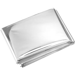 52 In. X 84 In. Emergency Foil Mylar Thermal Blanket in Silver, Survival Kit Bla