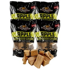 Bear Mountain BBQ All-Natural Apple BBQ Wood Chunks, 4 lb Bag-Pack of 4