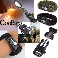 CooBigo 10Pack 3/4″ (19mm) Fire Starter Survival Whistle Buckle 19MM, Black