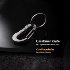 Titanium Carabiner Clip for Keys,Multifunctional EDC Keychain with Keyring,Ba…