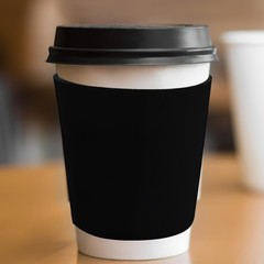 Reusable Black Neoprene Coffee Cup Sleeves Insulated Sleeve for Hot Cold Drinks
