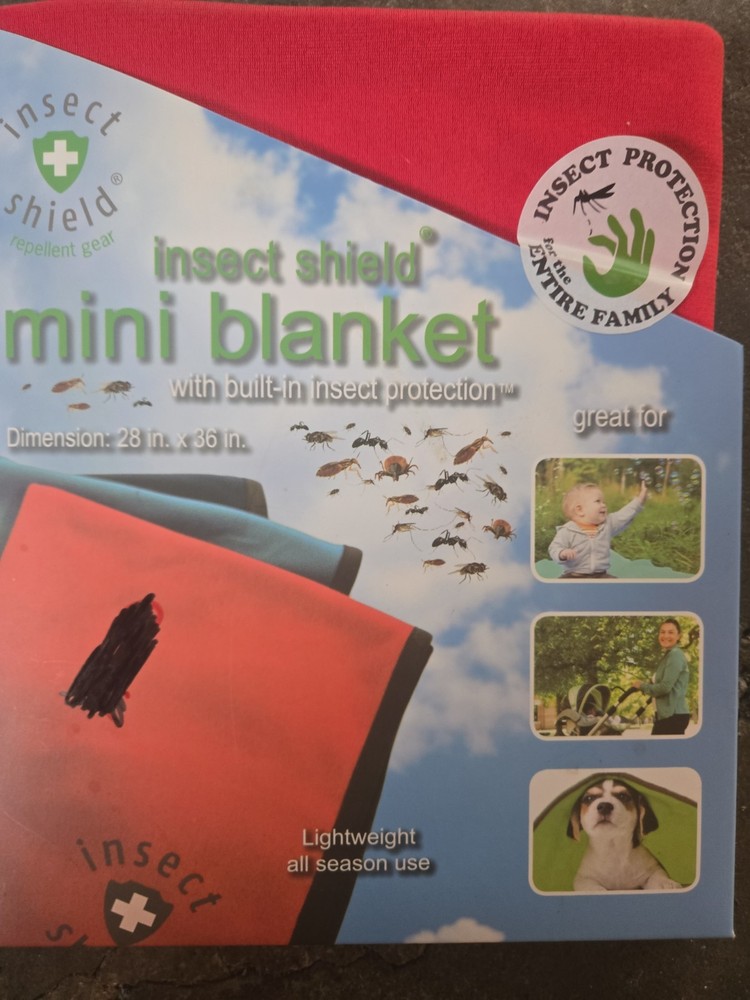 Insect Shield Repellent Outdoor Blanket 28″ x 36″ Keeps All Insects Away Ticks