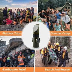 Survival Whistle, 7-in-1 Outdoor Multifunctional Tool Safety Whistle with Lan…
