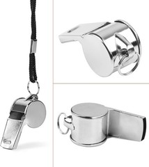 Whistle, 24 PCS Professional Stainless-Steel Whistles with Lanyards in Bulk.