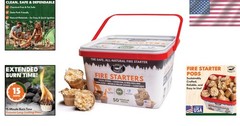 Fire Starter Pods 50 Extra Large Pods for Campfires BBQ Grill and Charcoal