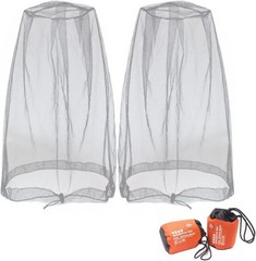 2 Pack Mosquito Head Net Mesh Face Neck Netting Hood from Fly Bugs Outdoor
