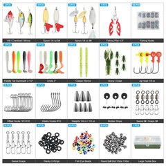 TCMBY 236Pcs Fishing Lures Tackle Box with Included, Various