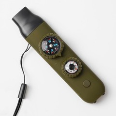 Survival Safety Whistle with Lanyard, Compass, Thermometer for Outdoor Sports