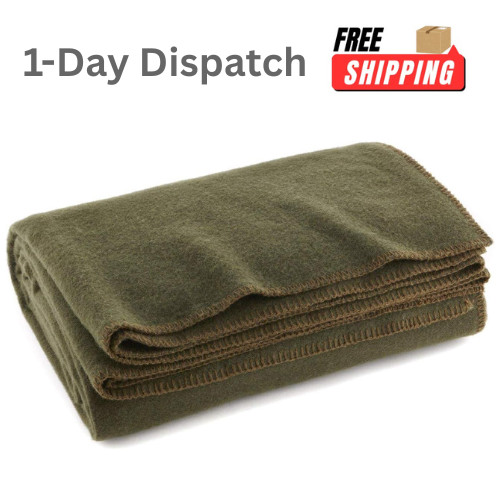 Ever Ready First Aid Olive Drab Green Fire Retardant Wool Blanket