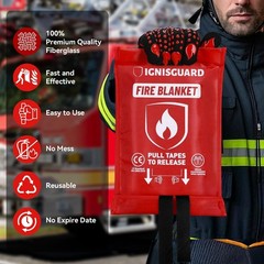 IGNISGUARD Emergency Fire Blanket 40″x40″ for Home & Kitchen Safety