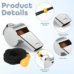 Whistle, Whistle for Coaches, Stainless Steel Whistles Coach 2 PCS