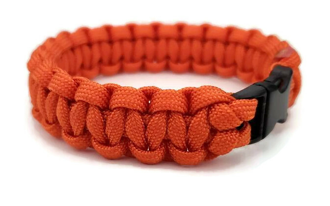 Paracord Bracelet 550 Black Tactical 3/8″ Buckle (Sunburst Orange) Hand Made