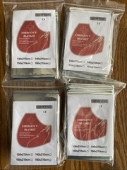 4 Pack Emergency Blankets Thermal Rescue Blanket Survival Gear 83” X 63”