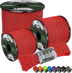 Paracord Reflective 1000Lb, 50/100/200/500/1000Ft 4Mm, 13 Strand Parachute Spool