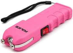 POLICE Stun Gun 928 Max Volt Heavy Duty Rechargeable LED Flashlight Pink
