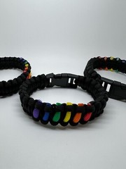 x3 LGBTQ Outdoor Survival Paracord Bracelet 7 Core Braided Rope for Emergency