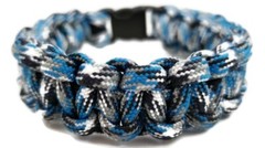 Paracord Bracelet 550 Black Tactical 3/8″ Buckle (Glacier Camo) Hand Made