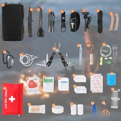 80 in 1 Outdoor Emergency Survival Kit, Multi-Purpose Survival Gear with First H…