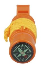 5in1 Camping Survival Whistle Compass Fire Starter Storage Container Mirror