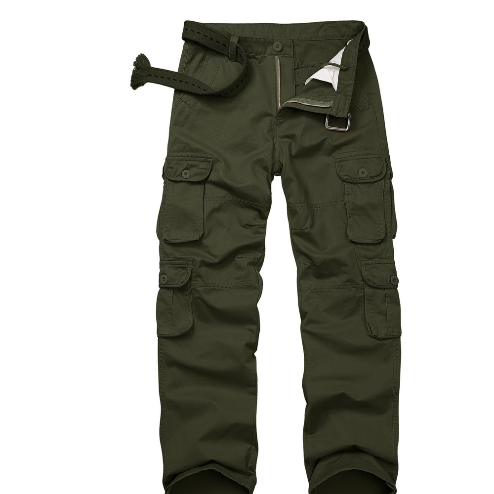 Men’s BDU Casual Military Pants, Tactical Wild Army 34, Cotton Green