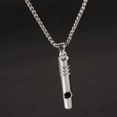 2 Pcs Titanium Whistle Necklace, Trendy Necklace Pendant Whistle for Jewelry …