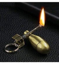 (6) Permanent Match Flint Matchstick Fire Starter, Keychain,Kerosene Refillable