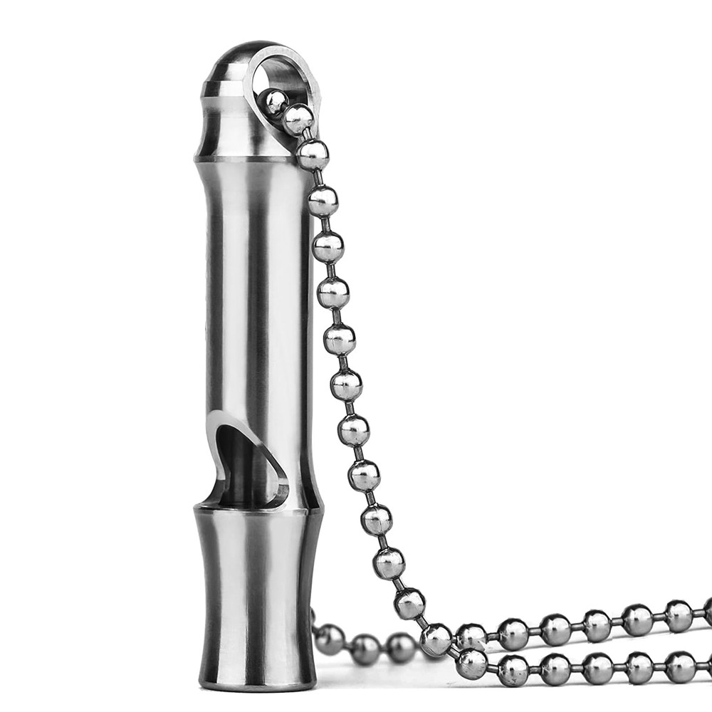 Titanium Emergency Whistle,EDC Safety Whistles Necklace for Camping Outdoor,L…