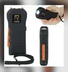 POWERFUL SQUEEZE POLICE Self Defense Black Stun Gun Rechargeable LED FLASHLIGHT