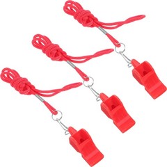 3Pcs Reusable ABS Red Outdoor Emergency Survival Whistles Keychain