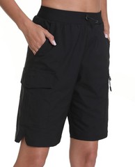 zsenoxaxi Women’s Hiking Cargo Shorts Quick Dry Lightweight Medium, Black