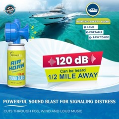 Marine Air Horn– Coast Guard Approved Boat Horn for Safety & Fog Alerts | Loud 1