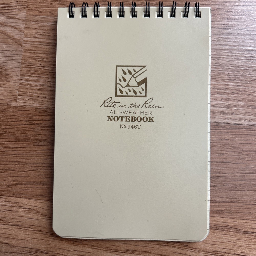 Rite in the Rain 946T All-Weather Universal Spiral Notebook, Tan, 4″ x 6″ ~ NEW
