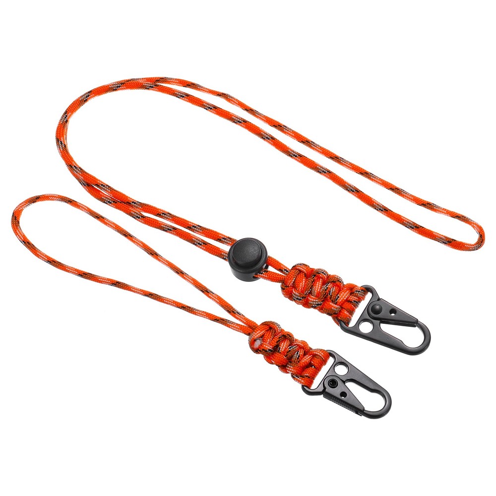 Badge Lanyard with Clip, 2 Pcs Adjustable Necklace Wrist Cord, Camouflage Orange