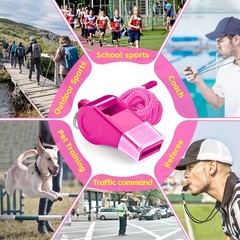 Pink Whistle, Plastic Whistle Emergency with Lanyard and Mouthpiece – Loud Cr…