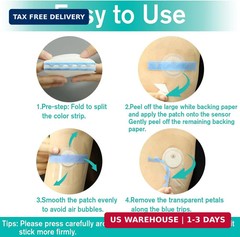 Libre 3 Sensor Covers Waterproof 100Pack Adhesive Patches for Libre 3 Plus,Clear