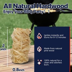 Fire Starter 72Pcs – Extra Long 12min Natural Fire Starters for Grill, Firepl…