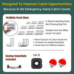 Mini Survival Fishing Kit Waterproof Compact Emergency Fishing Tackle Box Travel