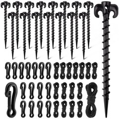 Qumenan 48 Pieces Plastic Inflatable Stakes Set Tent black
