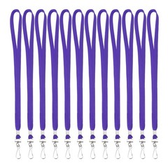 25Pcs 17.3″ Polyester Flat Lanyard with Clasp for Keys, Purple