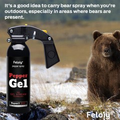2 Pack Feloiy 16 oz. Bear Repellent Survival Spray Deterrent 35ft