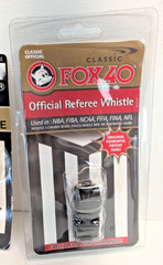 NEW! TWO CLASSIC FOX 40 OFFICIAL REFEREE HANG & FINGER GRIP WHISTLE BLACK