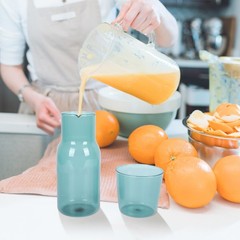 Water Glass Bottle Set Travel Drinking Cup Reusable Cups Pitcher