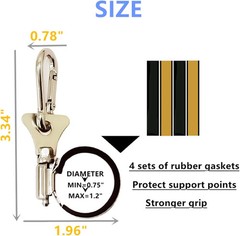 Flagpole Clip with Carabiner for Rope Loop Flagpole Bracket Stainless Steel Flag