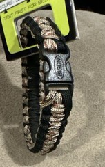 Bison Design S3 Paracord Survival Bracelet * 8-12ft Hand Braided *Tan/Black *NEW