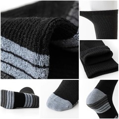 JOYNÉE 8 Pair Mens Thick Cushioned Athletic Crew Socks Large, Black (8 Pairs)