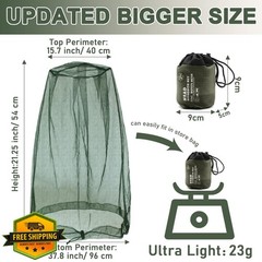 Benvo Mosquito Head Net Olive
