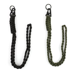2 Pcs Heavy Duty Paracord Lanyard Braided Necklace Keychains Wrist Strap