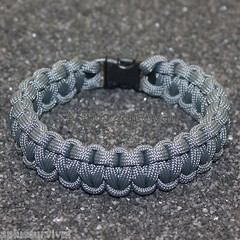 Charcoal Grey 550 lb Type III Paracord Survival Rope Bracelet – Made in the USA
