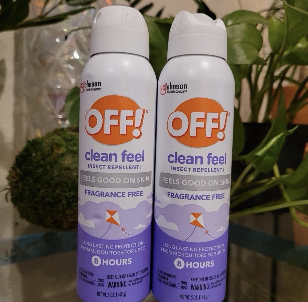 2 Pack Off! Clean Feel Insect Repellent Spray Fragrance Free Body Mist 5oz